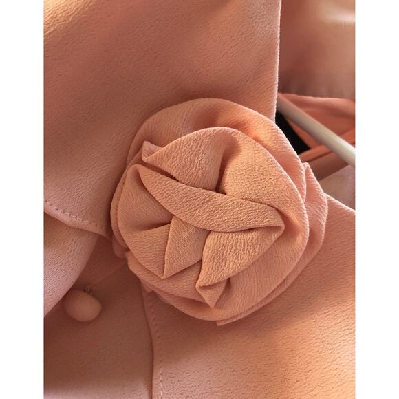 Vintage 80's Jessica McClintock Pink Dress ruffled collar button front size 12 - Picture 12 of 12